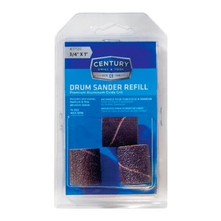 Century Drill & Tool Century Drill Drum Sander 3pc Refill Kit 1'' x 3/4" - 1/4" Shank 77120